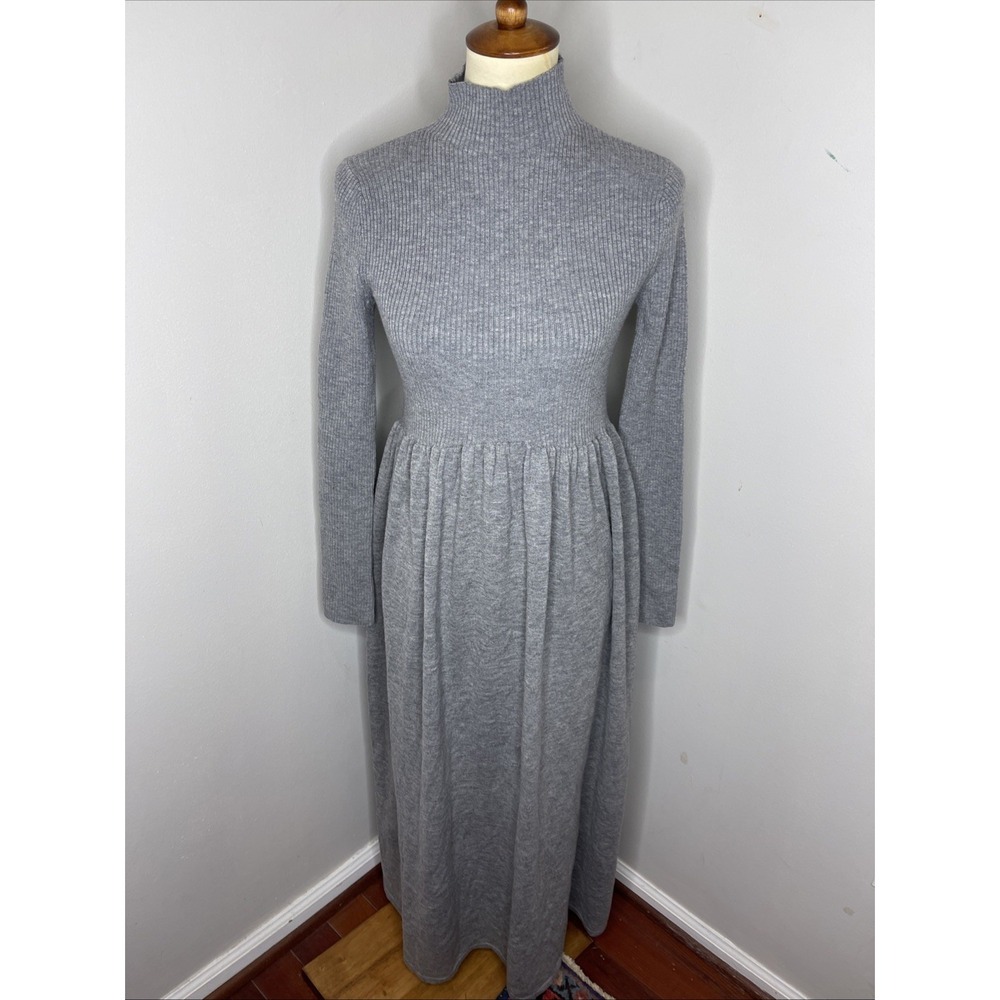 Hatch Maternity Grey Turtleneck Wool Blend Midi Dress Size 0 / XS